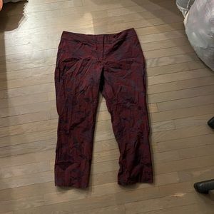 Ann Taylor Red And Black Printed Pants